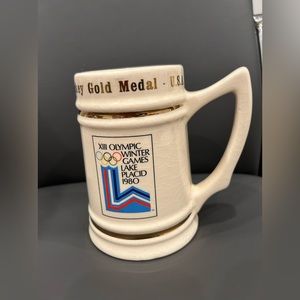 X111 Olympic Winter Games Hockey Gold Medal U.S.A Beer Stein 1980 Lake Placid